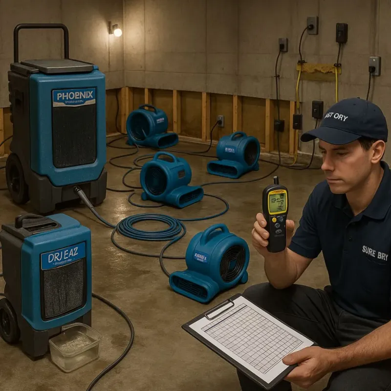 Structural Drying and Dehumidification process in Stratford, OK